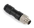 Rundsteckverbinder, M8, Stecker, Gerade, Pole - 4, Schraubanschluss, Kabelhalterung, 42mm